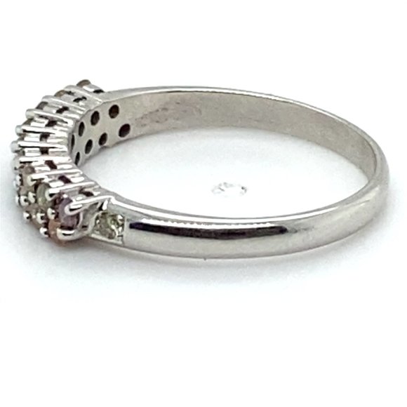 Fancy Colored Diamonds .65ct Solid 14K White Gold Ring - Picture 7 of 7